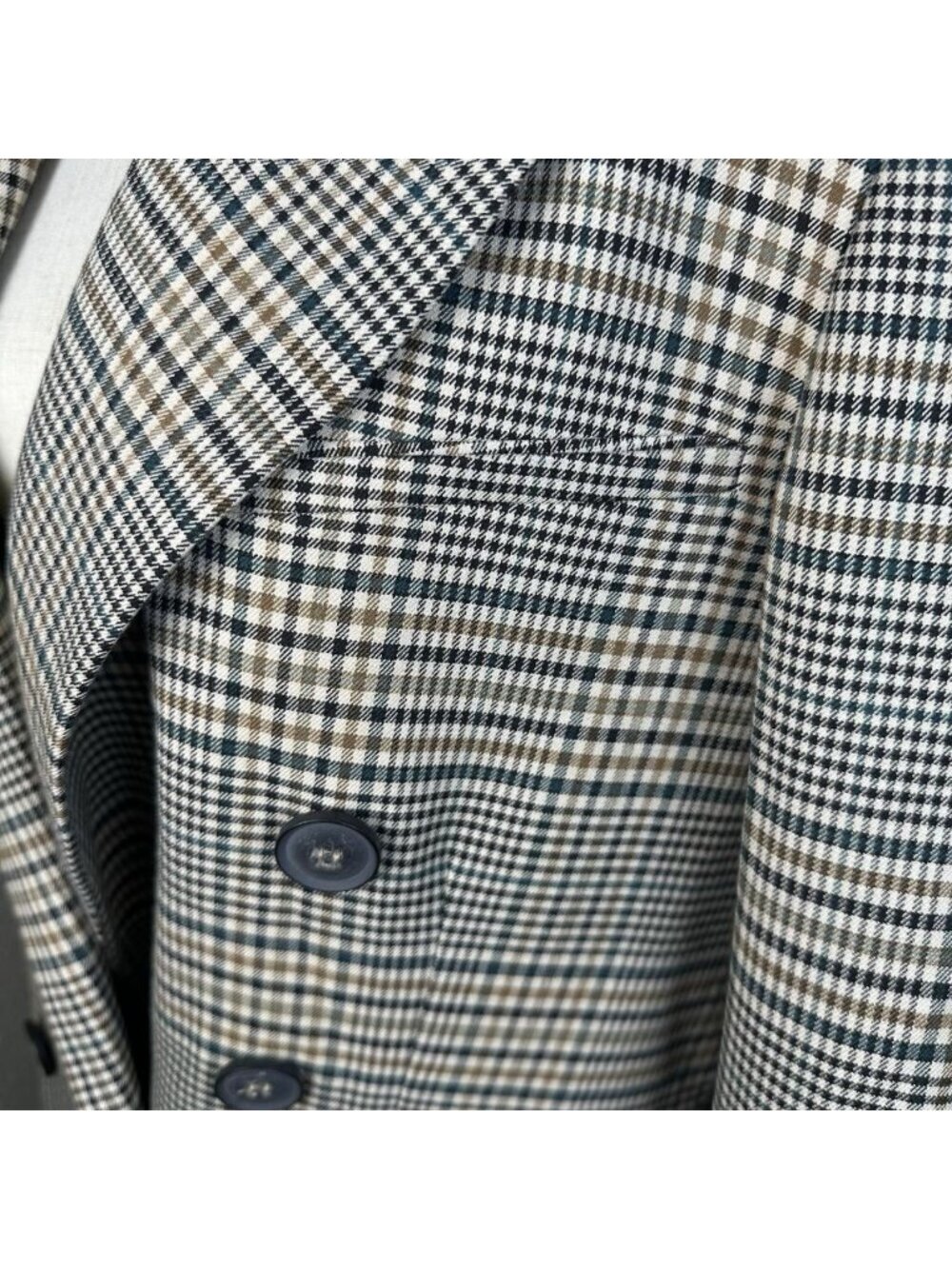 Free People Small Ashby Houndstooth Blazer Jacket Plaid Double Breast Oversized - Picture 9 of 14